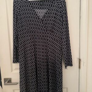 Petite Sophisticate Black A-Line Dress with V-Neck